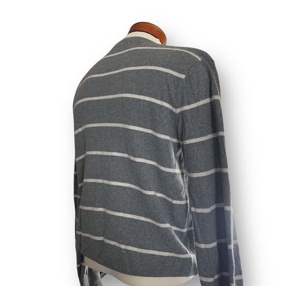 J.Crew Cashmere Blend Grey Striped Sweater Business Casual Men's size XL - Picture 6 of 10